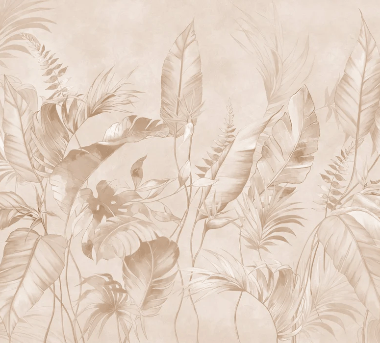 Papier peint élégante jungle poudrée - Muralconcept