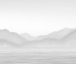 Papier peint Annecy et son lac paisible noir et blanc - Muralconcept