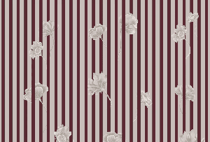 Carta da parati a righe floreali - Muralconcept