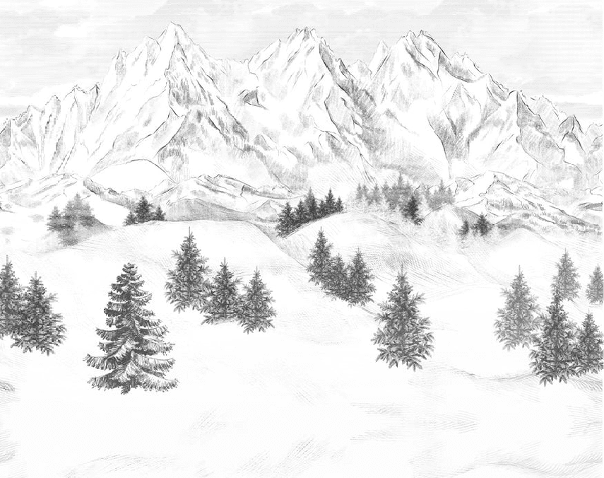 Papier peint montagne sommets de Chamonix - Muralconcept