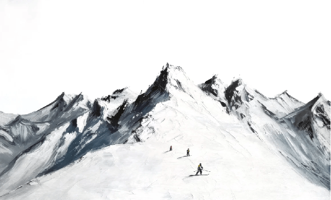 Papier peint ski alpinisme en montagne - Muralconcept