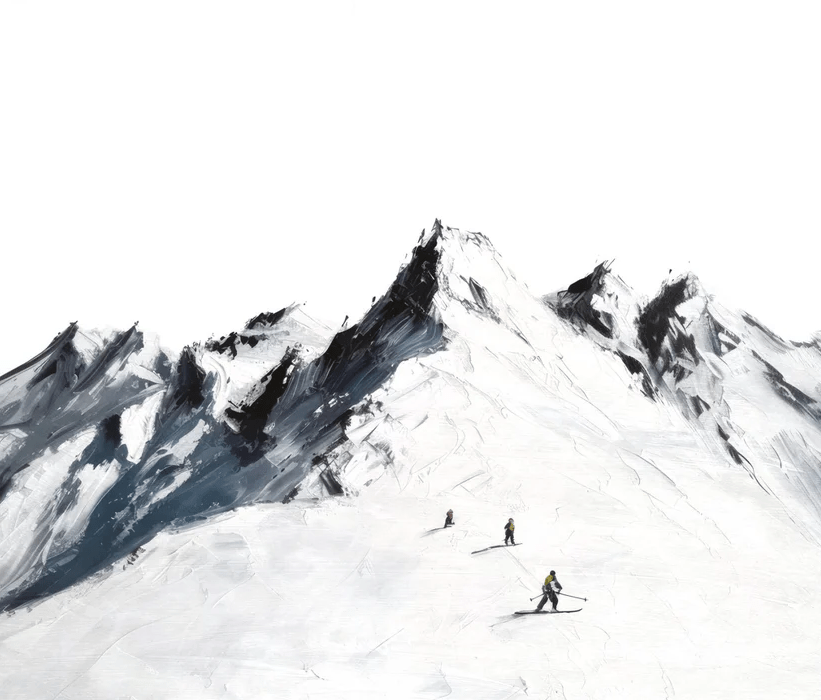 Papier peint ski alpinisme en montagne - Muralconcept