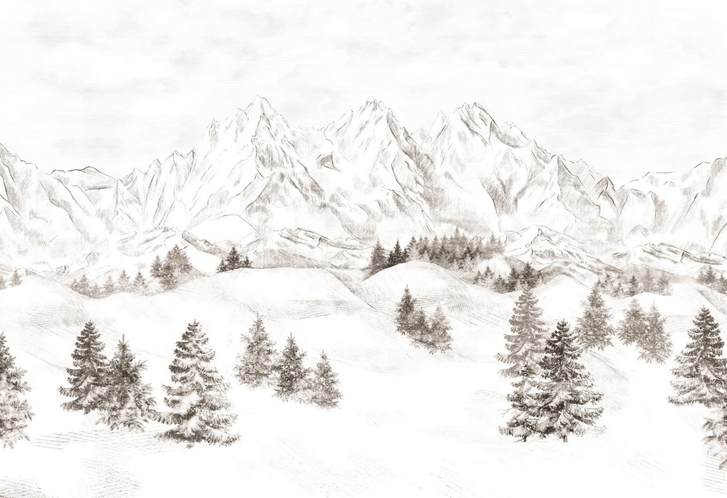 Papier peint montagne massif des Alpes - Muralconcept