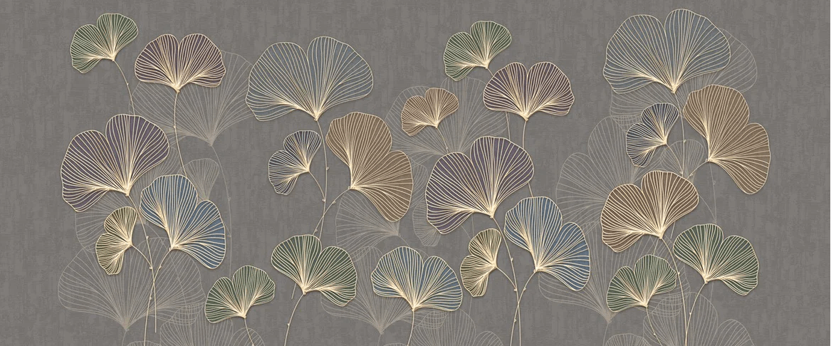 Papier peint panoramique ginkgo asie tendance - Muralconcept