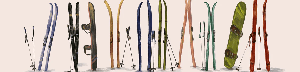 Papier peint skis colorés beige - Muralconcept