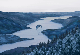 Papier peint col de la Forclaz bleu