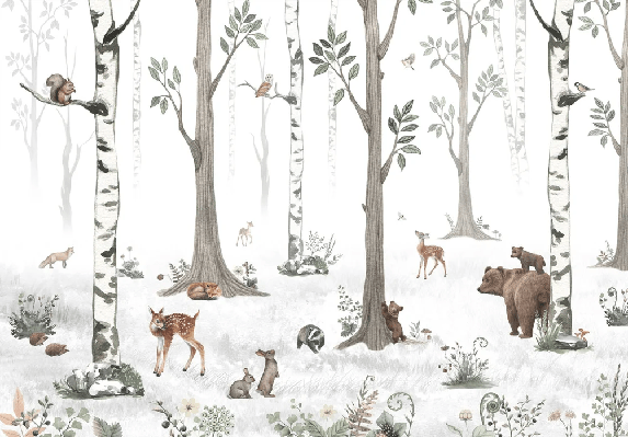 Papier peint animaux printemps forêt, XXL, tendance