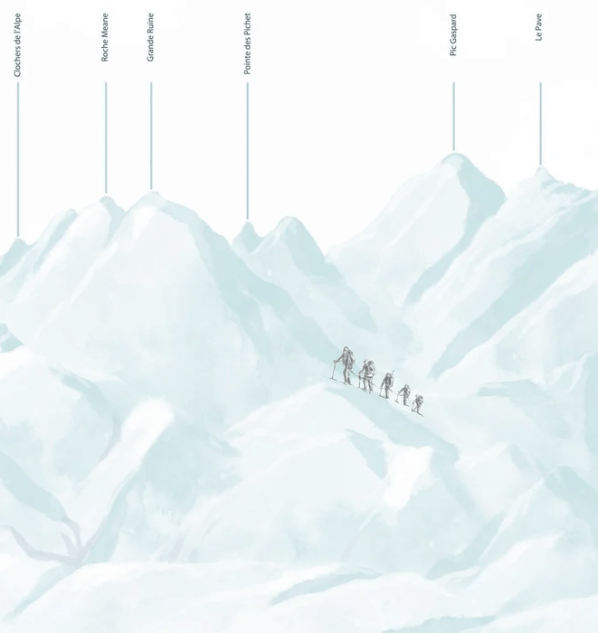 Papier peint massif des Écrins bleu