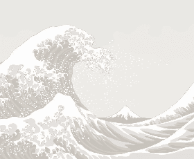 Papier peint japonisant - Grande Vague de Kanagawa Beige - Muralconcept