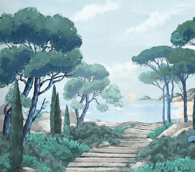 Papier peint balade dans les calanques - Muralconcept