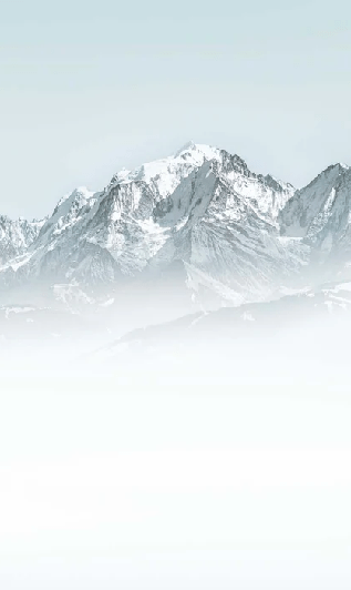 Papier peint Mont Blanc dans la brume bleu