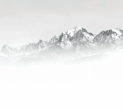 Papier peint Mont Blanc dans la brume noir et blanc