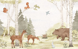 Papier peint forêt enchantée chambre enfant