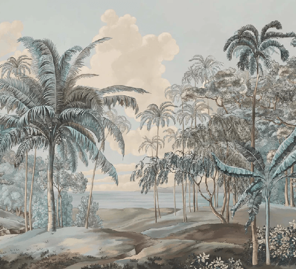 Papier peint paysage Célèbes bleuté, XXL, tendance