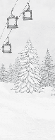 Papier peint montagne télécabine noir & blanc - Muralconcept