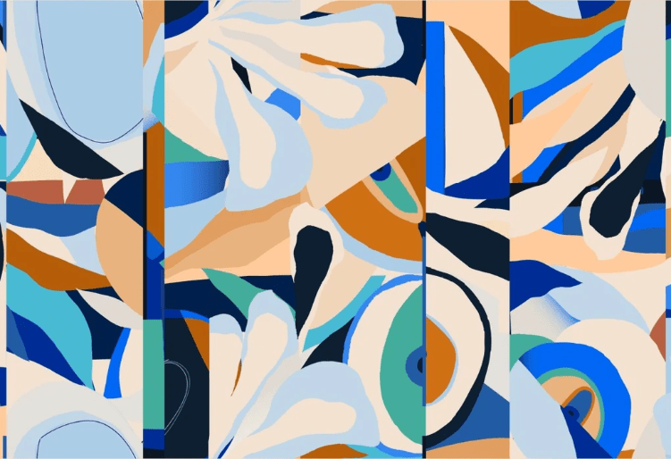 Papier peint abstrait vibrant - Muralconcept