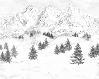 Papier peint montagne sommets de Chamonix, XXL, tendance