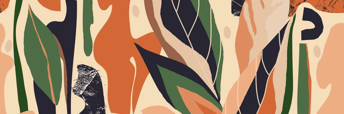 Papier peint mur végétal abstrait