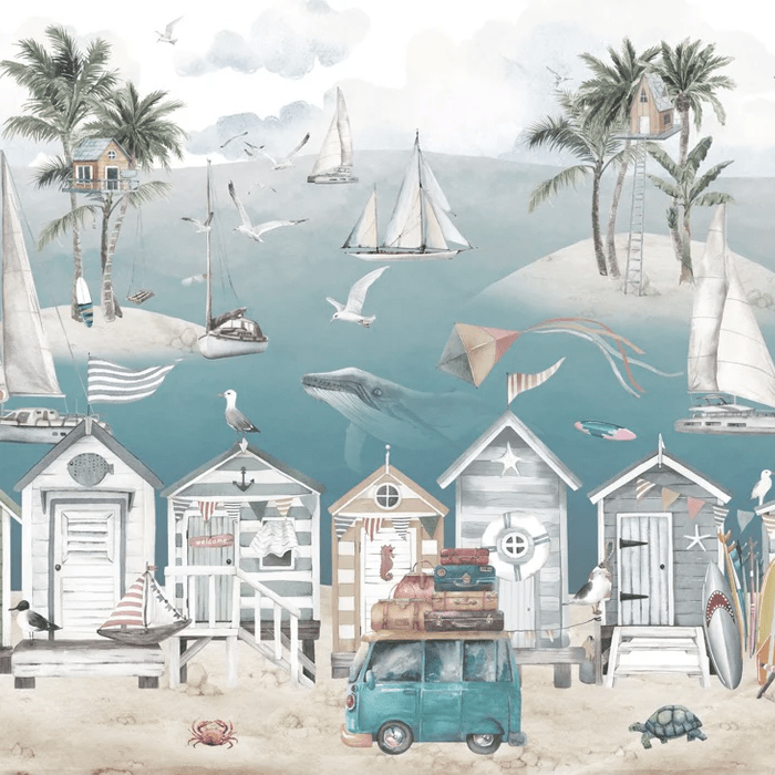 Papier peint chambre enfant - Cabane des mers