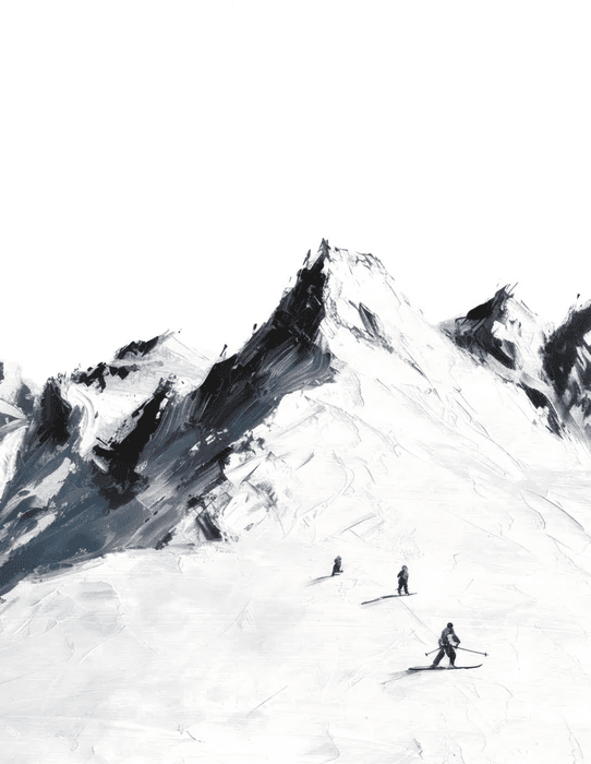 Papier peint ski alpinisme en montagne - Muralconcept