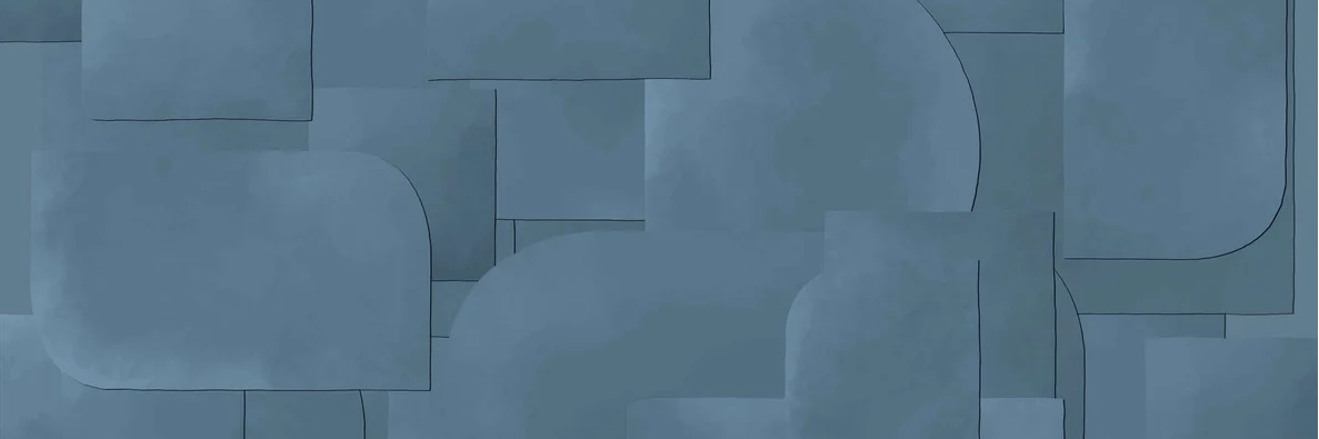 Papier peint panoramique découpé bleu