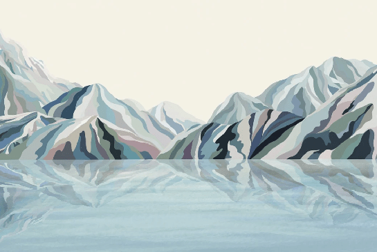 Papier peint Annecy arty blue, XXL, tendance