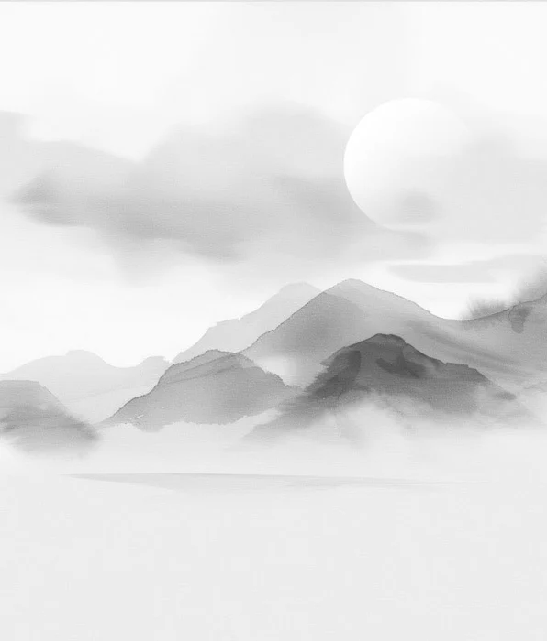 Papier peint montagnes voilées – Lueur sépia