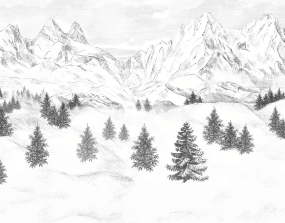 Papier peint Aiguilles d'Arves - Muralconcept