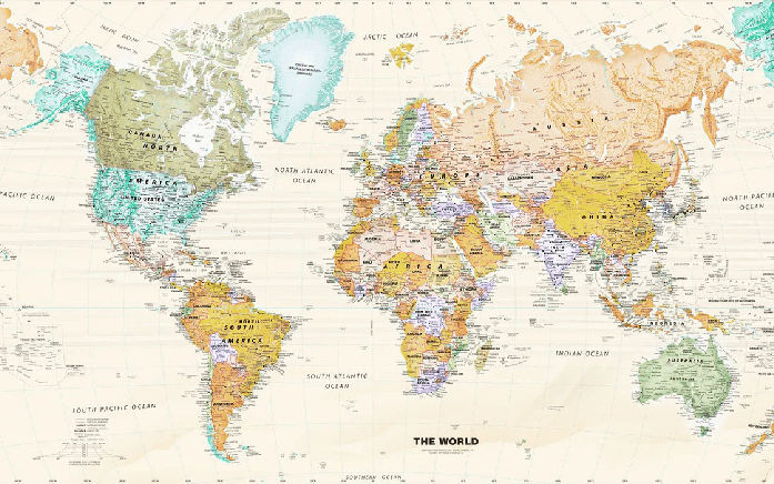 Papier peint original carte du monde