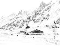 Papier peint Clusaz ski fond montagne Confins