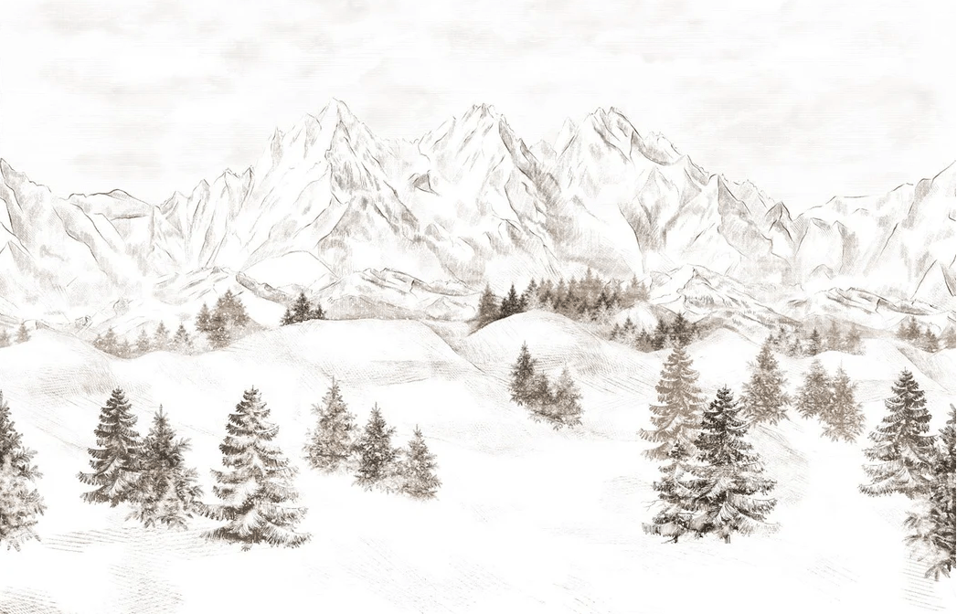 Papier peint montagne massif des Alpes - Muralconcept