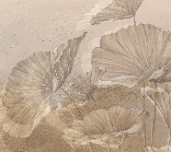 Papier peint panoramique lotus sepia - Muralconcept
