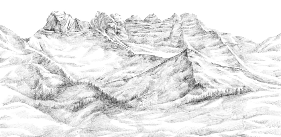 Papier peint montagne Suisse - Les dents du midi