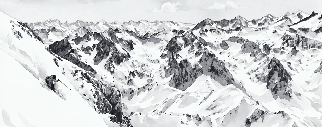 Papier peint Pyrénées  - Fresques enneigées Tourmalet Montagne - Muralconcept