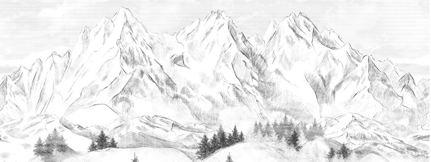 Papier peint montagne sommets de Chamonix - Muralconcept