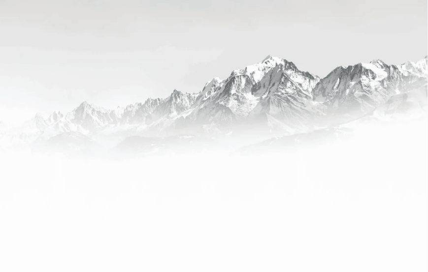 Papier peint Mont Blanc dans la brume noir et blanc - Muralconcept