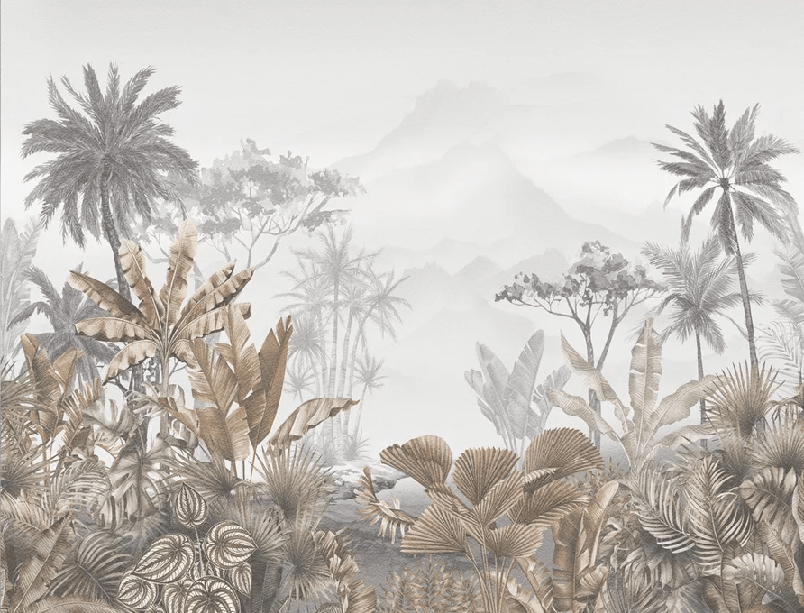 Papier peint tendance tropical sepia, XXL, tendance
