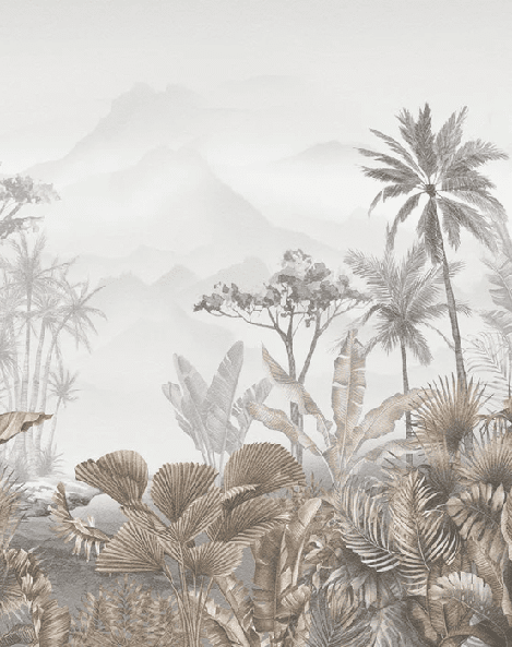 Papier peint tendance tropical sepia - Muralconcept