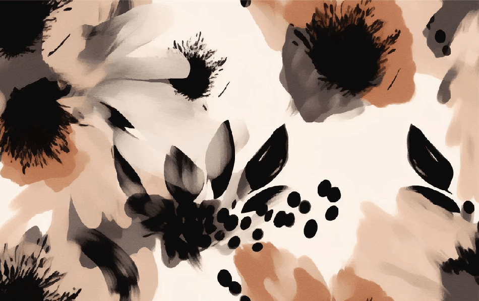 Papier peint fleur hypnotique, XXL, tendance