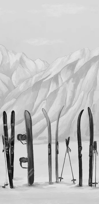 Papier peint ski à Courchevel - Muralconcept