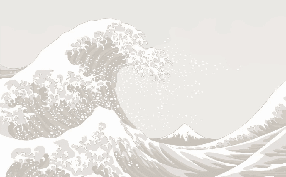 Papier peint japonisant - Grande Vague de Kanagawa Beige - Muralconcept