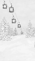Papier peint montagne télécabine rouge - Muralconcept
