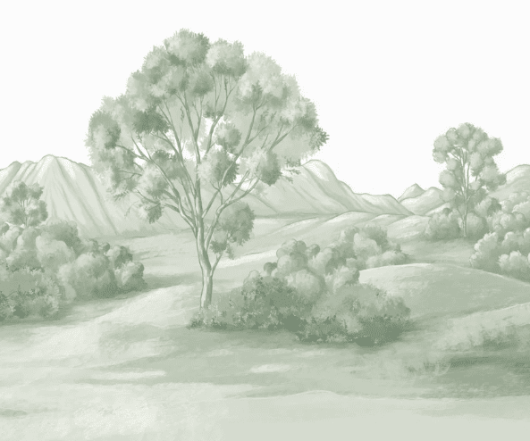 Papier peint paysage poétique vert - Muralconcept