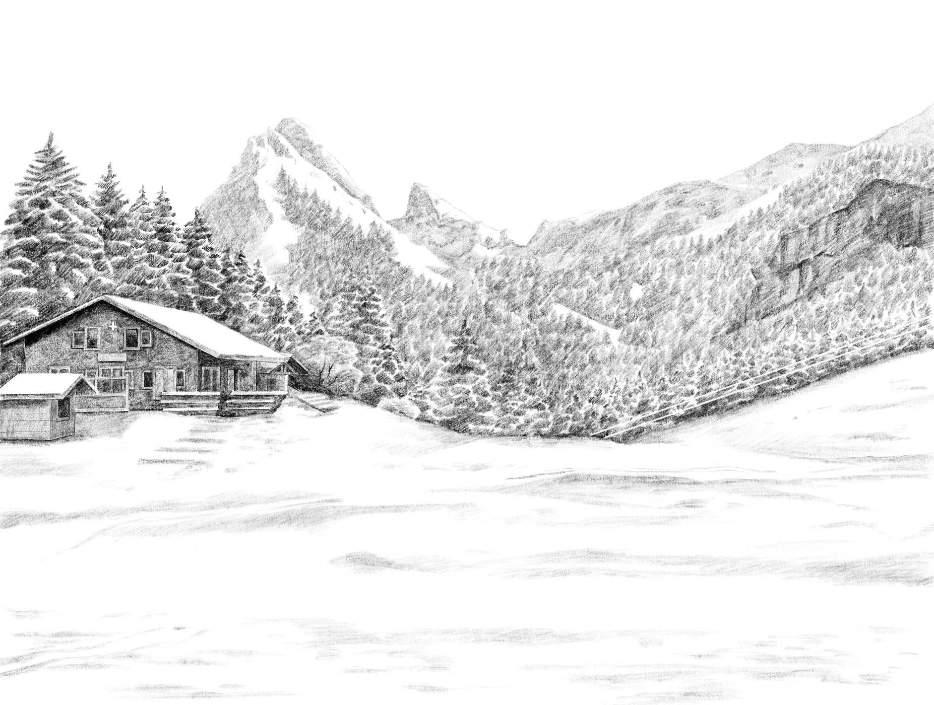 Papier peint montagne Suisse - Dent d'Oche - Muralconcept