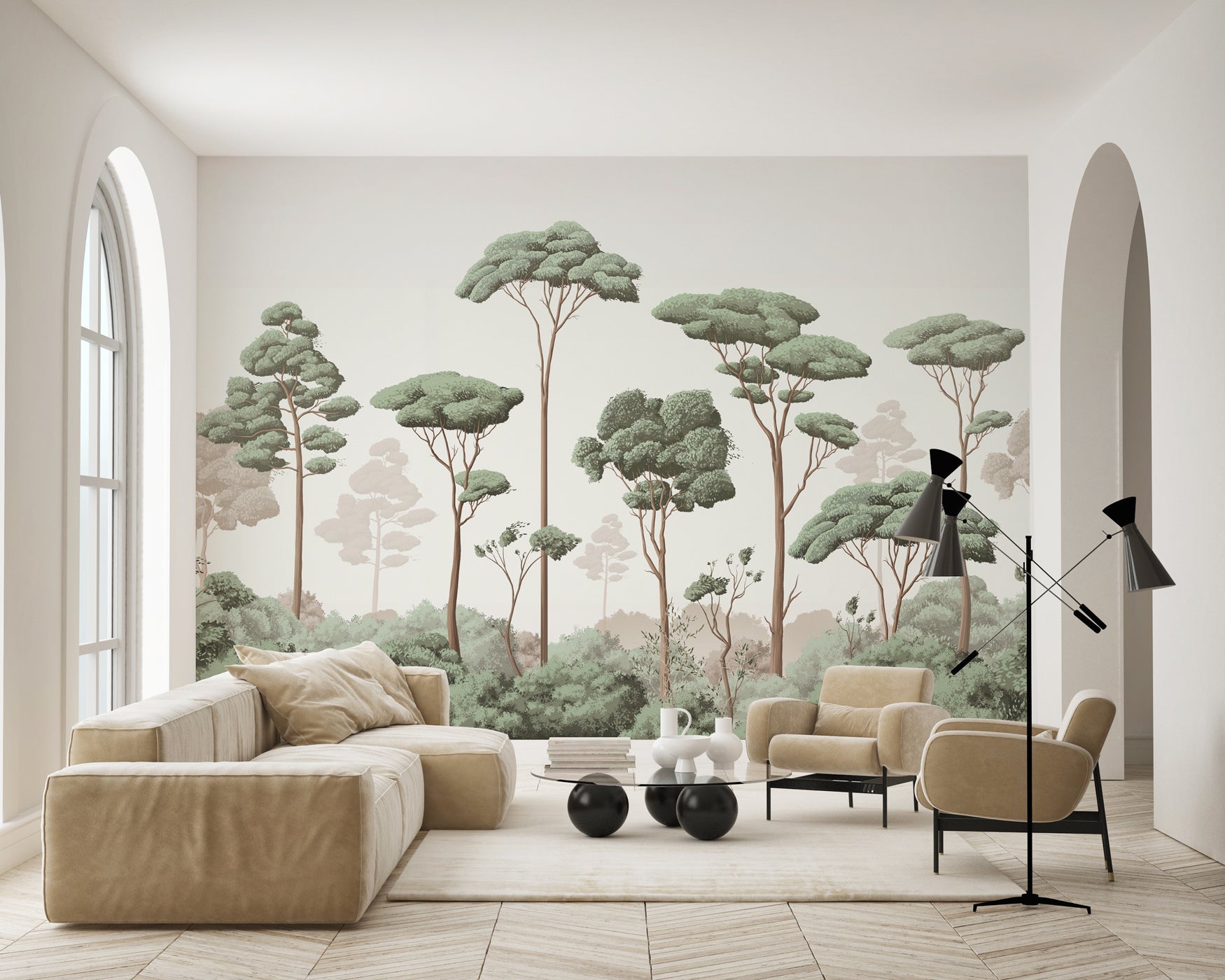 Pine forest breeze wallpaper - Muralconcept
