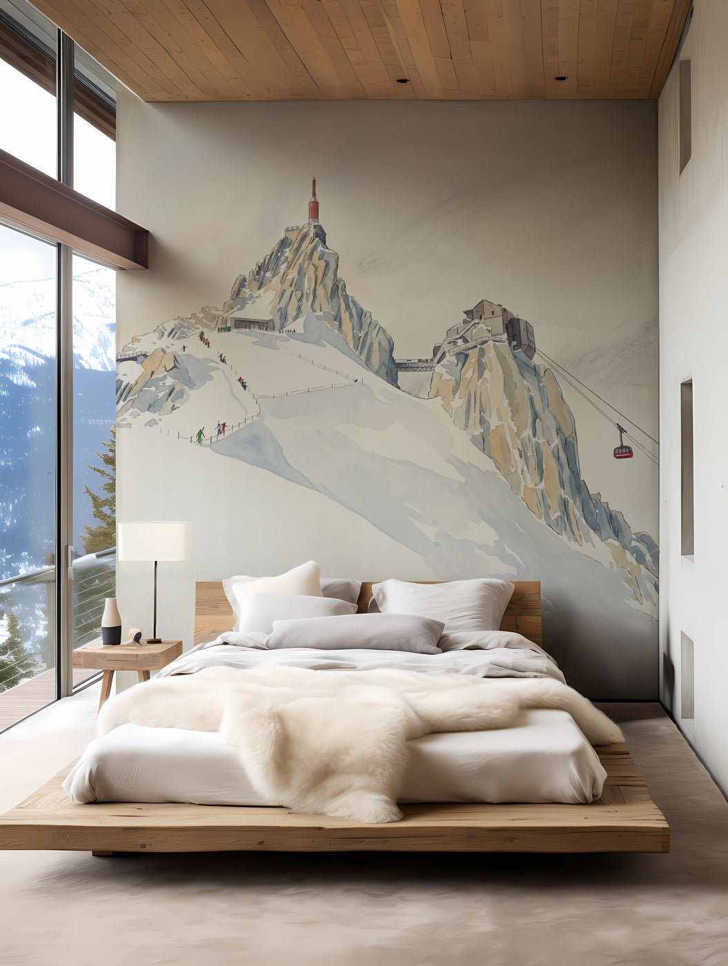 Papier peint aiguille du midi Chamonix - Vallée blanche Mont blanc - Muralconcept