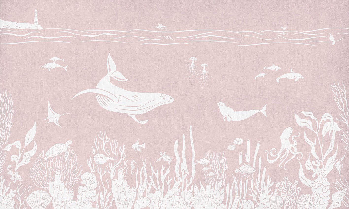 Papier peint balade aquatique rose, XXL, tendance