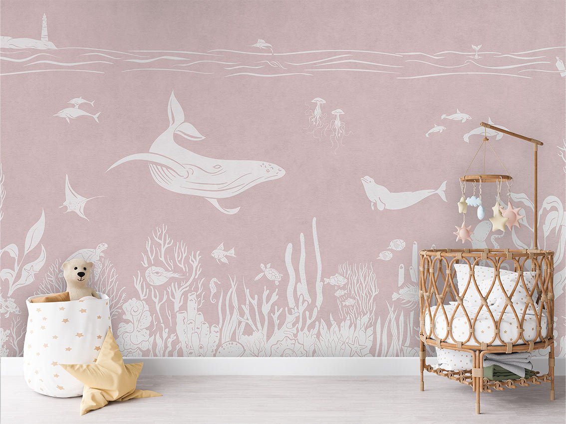 Papier peint balade aquatique rose, XXL, tendance