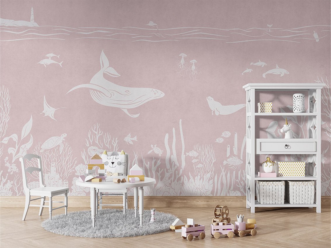 Papier peint balade aquatique rose, XXL, tendance