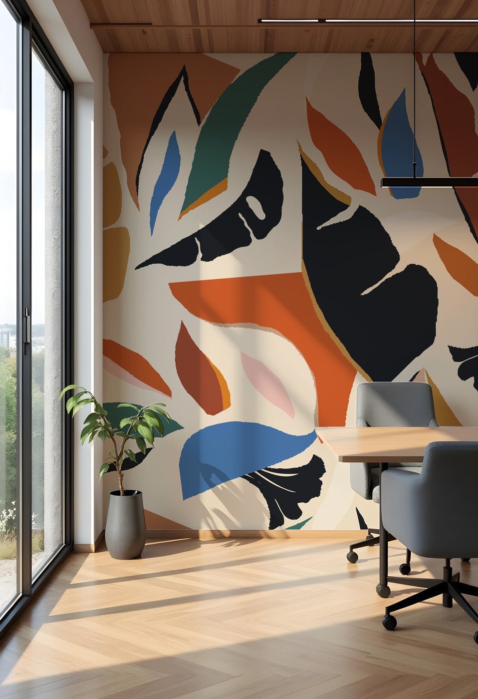 Papier peint contemporain végétal - Muralconcept